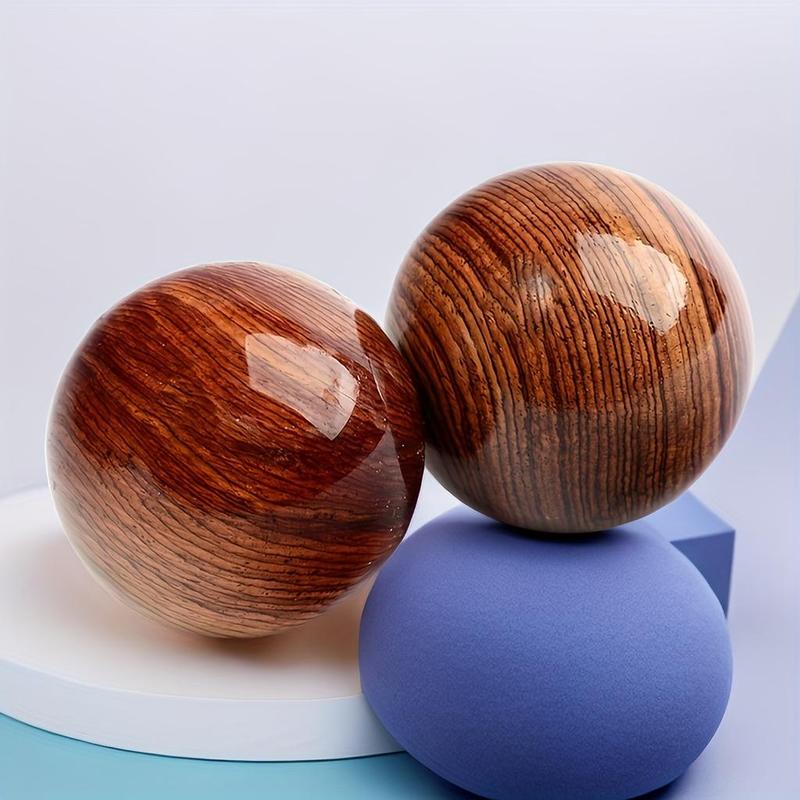 Wooden Health Ball, 1 Pair Hand Exercise Stress Ball, Hand Massage Ball For Muscle Relaxation