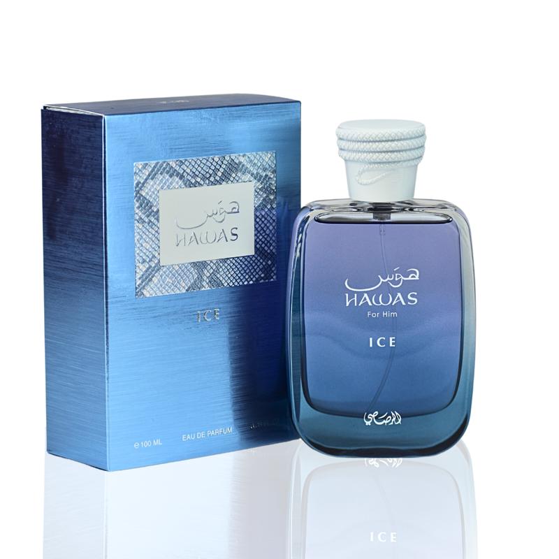 Hawas Ice for Men EDP - 100ML (3.4 OZ) by RASASI | Long Lasting, Aquatic, Perfume for Men. Fragrance Scent