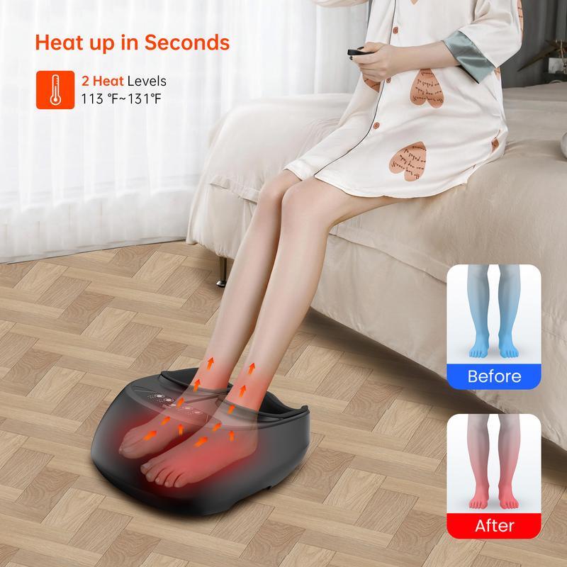 Snailax Foot Massager with Heat,Kneading,Compression,Vibration, Shiatsu Feet Massager Machine, Foot Warmer,Gifts for Women,Men