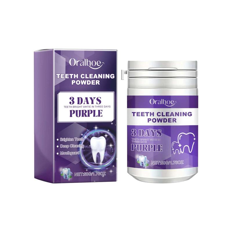 Tooth Powder - Purple Teeth Cleaning Powder, Natural Pearl Probiotic Tooth Powder, Teeth Whitening Mint Powder for Fresh Breath Instant Teeth Whitening Powder