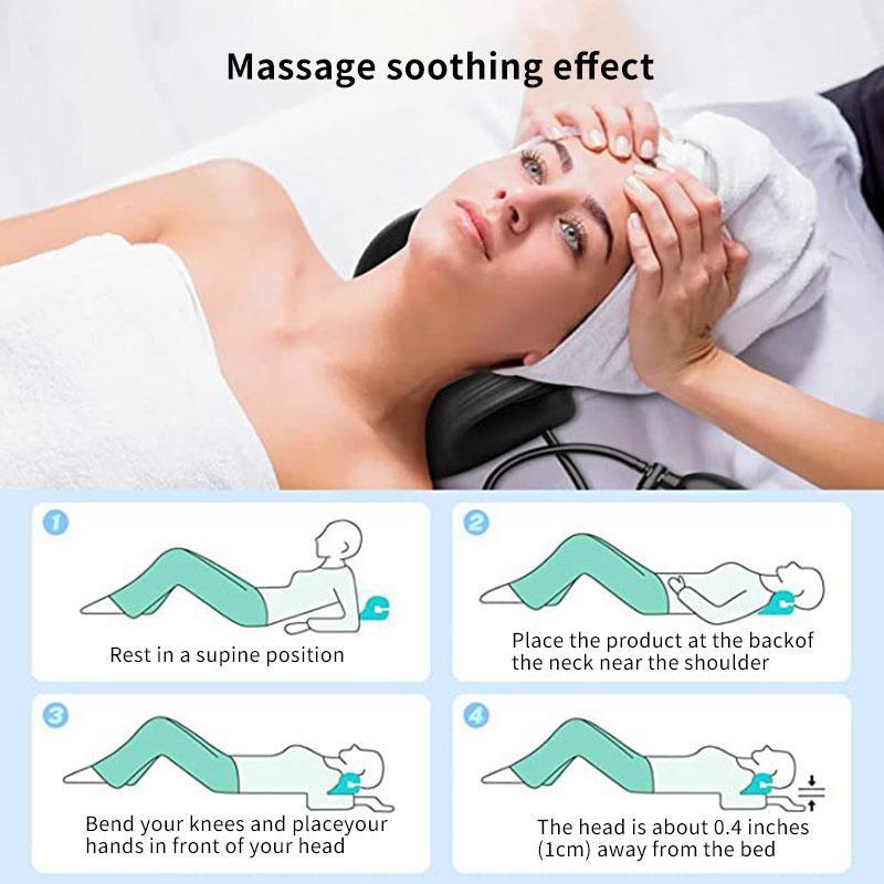 Neck Massager, Adjustable High & Low Pu Stretching Pillow, Shoulder & Neck Relief Pillow, Suitable for Male and Female Household Labor, Driving, Sports Fatigue Relief Pillow