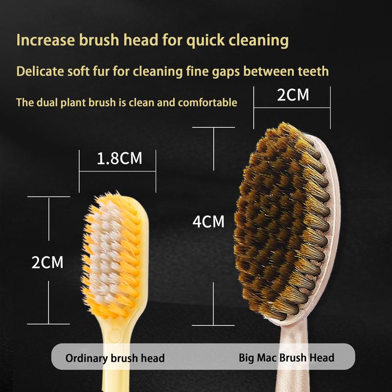 [Big Mac Toothbrush] Big Mac soft bristle wide-head toothbrush, soft and comfortable bristles, household gum protection, can cover two rows of teeth, clean without dead corners.