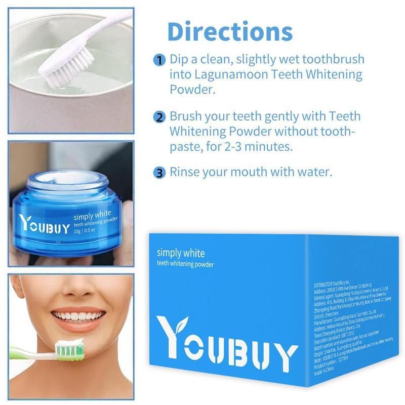  Purely Whitening Teeth  Powder,Tooth Whitening Paste Powder-Keep Teeth Purely White Teeth Whitening Powder Stain Remover and Polisher Instant Oral Health Management, Fresh Breath