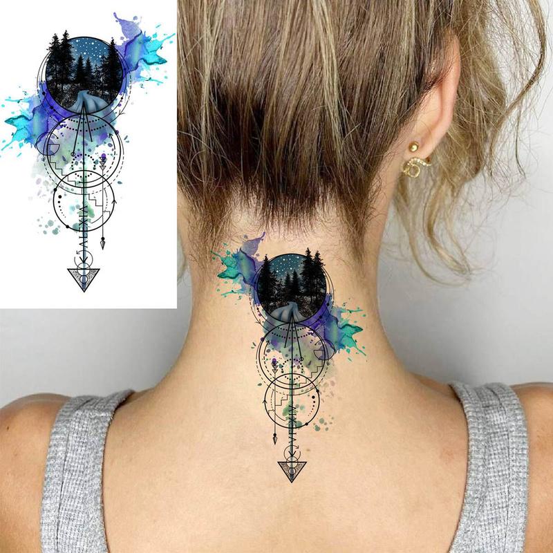 15pcs Watercolor Animal Pattern Temporary Tattoo Sticker, Fake Tattoo Stickers for Women & Men