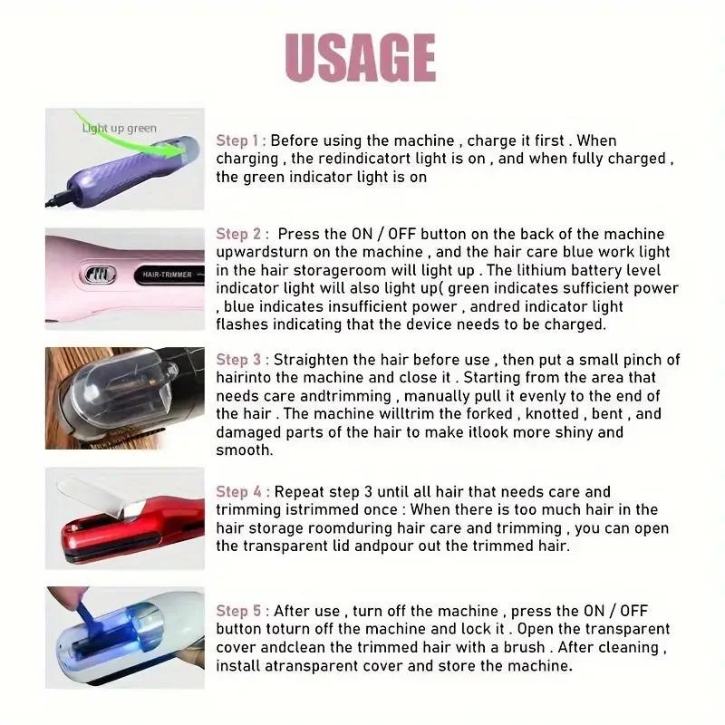 Portable Hair Trimmer, 1 Box Cordless Splitends Trimmer for Home and Travel, Professional Hair Styling Tool for Women & Girls, Gift for Christmas, Fall, Gift for Girlfriend, Winter Gift, Gift