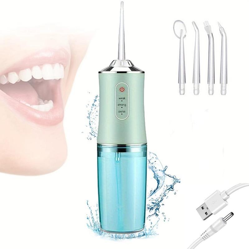 4 in 1 Electric Water Flosser for Deep Cleansing, 1 Count Portable Rechargeable Oral Irrigator for Home Travel, Water Irrigator Tooth Brush, Daily Oral Care Tool for Men & Women, Christmas Gift