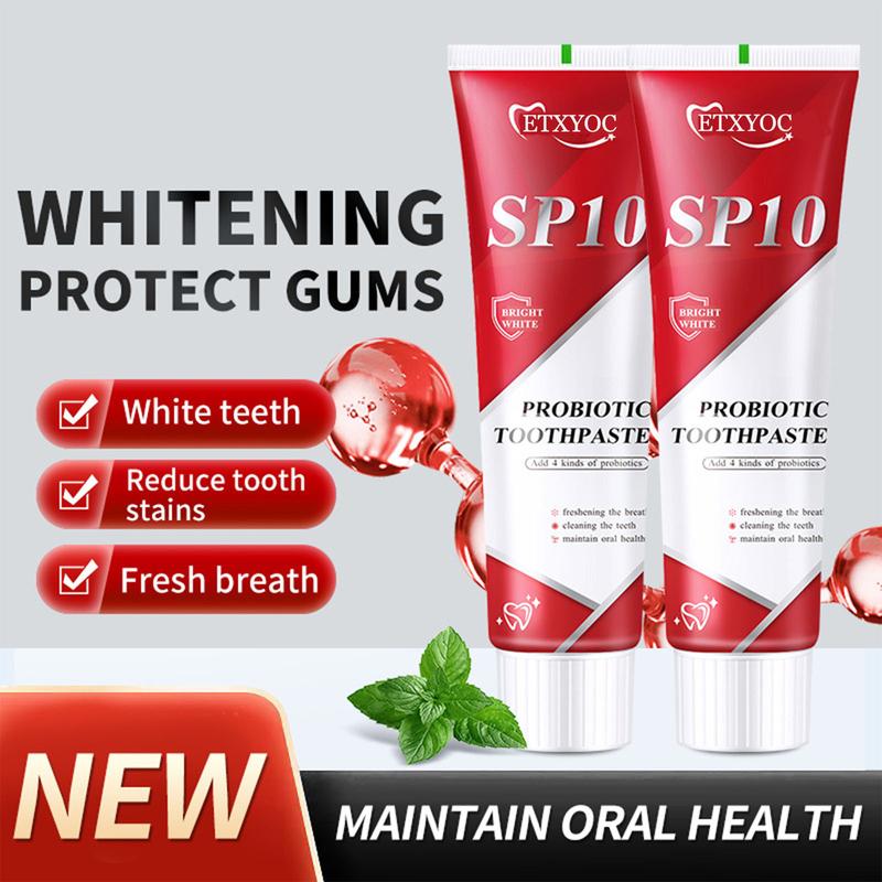 ETXYOC-Sp10 Probiotic Toothpaste,Sp-10 Ultra Whitening Toothpaste,Probiotics Bright White Toothpaste,Sp-10 Probiotic Toothpaste,Sp10 Toothpaste,Fresh Breath,Deep Cleaning Care Toothpaste（2Pcs) Oral Daily Gentle Intensive Cleansing Fresh Breath  toothpaste