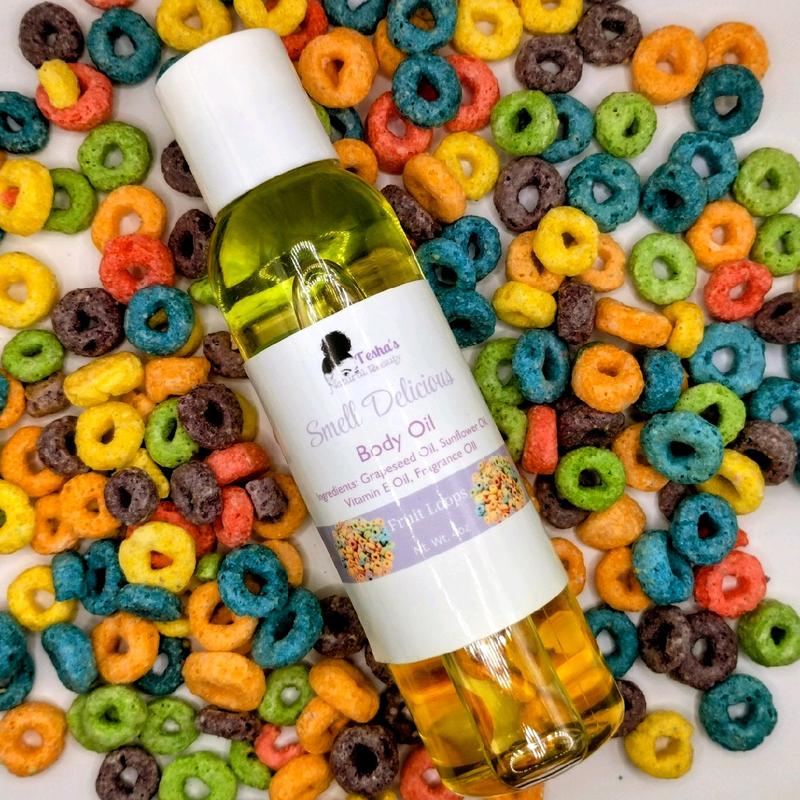 Fruit Loops Body Oil by Tesha's Natural Beauty  4oz Hydrating Glowing