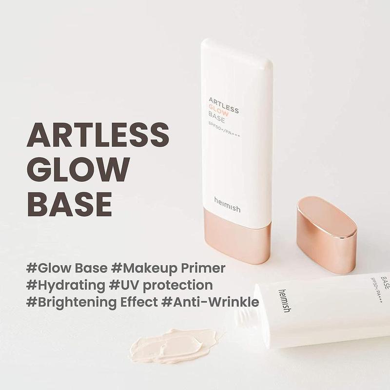 [heimish] Artless Glow Base SPF 50+ PA+++ 40ml, Moisturizer, Sunscreen to Makeup Base, Cruelty-free, All-In-One Primer, Glowy Skin, All Skin Types, Lightweight, Soft Cream texture, Face Primer, Korean Makeup, Viral Glow Base