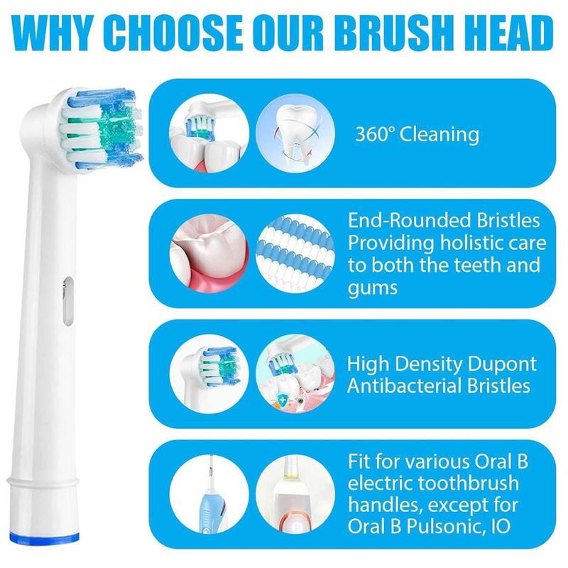 Electric Toothbrush Replacement Heads, 4 Counts set Toothbrush Heads Compatible with Oral B Electric Toothbrushes, Portable Brush Head Refills, Christmas