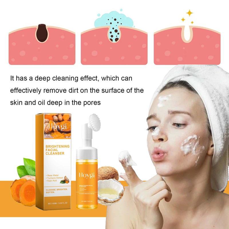 Turmeric Wash and Care Three Piece SetTurmeric Tablets, Turmeric Cleansing Mousse,Turmeric Soap Facial Cleansing Skincare FacialCleansing Cleanser