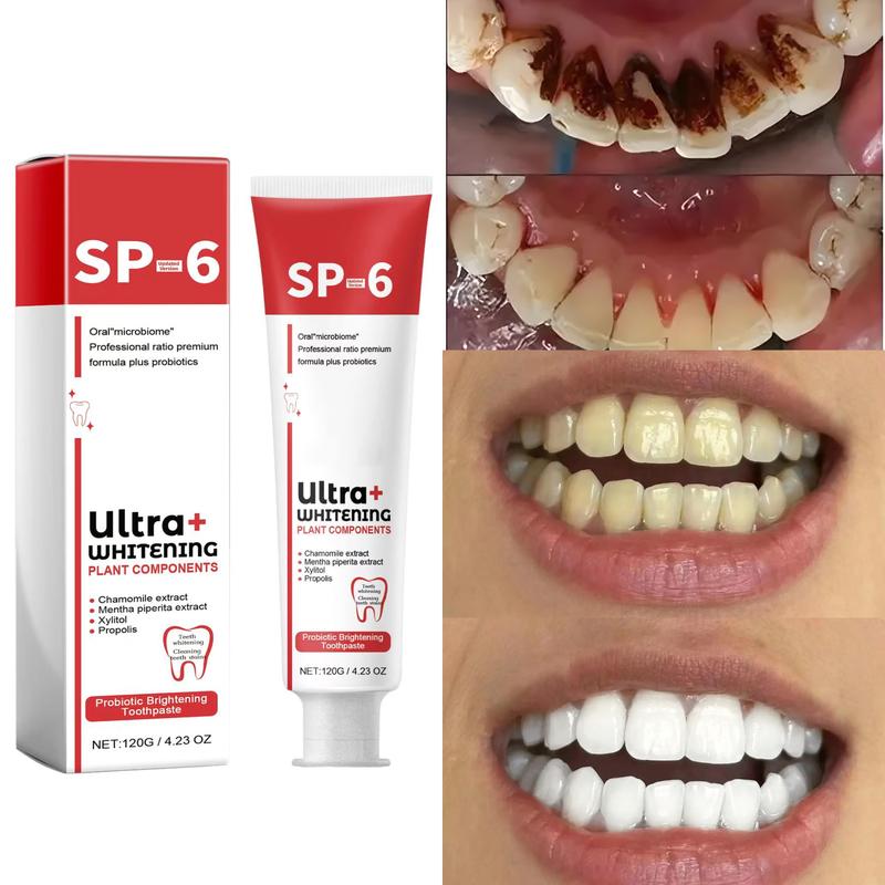 Probiotics Bright White Toothpaste | 90% Choose SP6 Ultra Whitening for Fresh Breath & Brightening Oral