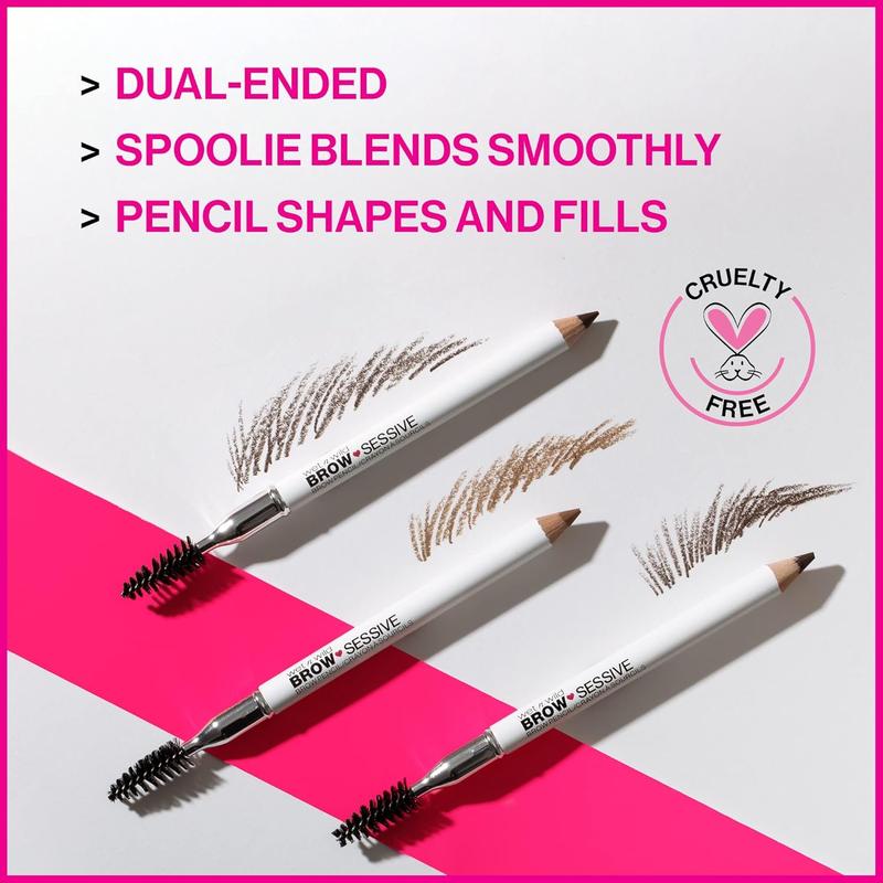 wet n wild Brow-Sessive Brow Pencil, Ultra-Precise Dual Ended Spoolie Brush for Perfect Buildable Blendable Shaping, Natural Lasting Shades for Every Brow, Cruelty-Free & Vegan