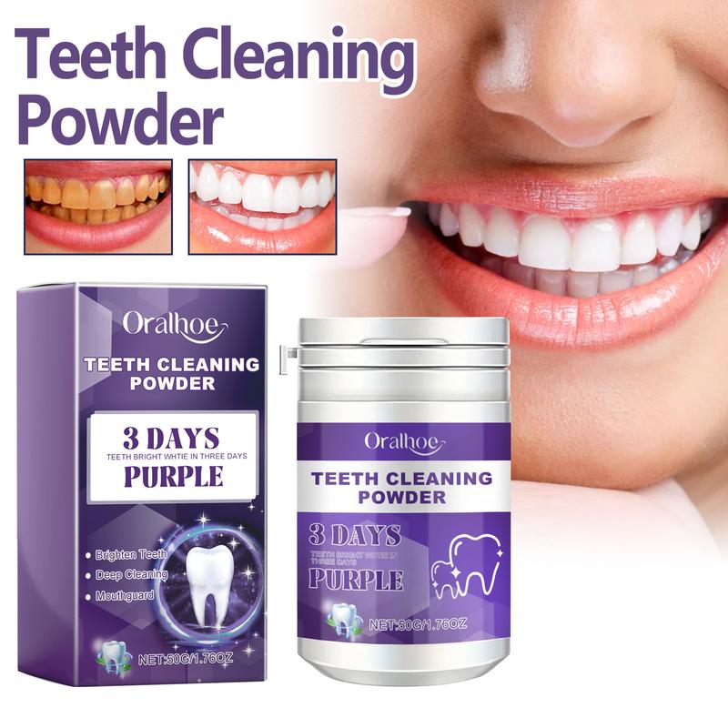 Tooth Powder - Purple Teeth Cleaning Powder, Natural Pearl Probiotic Tooth Powder, Teeth Whitening Mint Powder for Fresh Breath Instant Teeth Whitening Powder