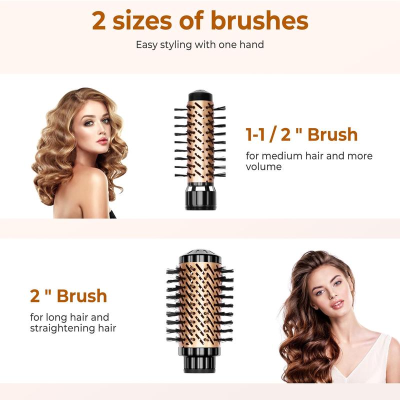 Comfort 2 in 1 Hair Dryer Brush, Rotating Round Hot Air Brush Set, One-step Drying Straightening Or Volumizer Round Brush Blow Dryer, Hair Styling Tools, Curling Iron, Gift For Christmas & Fall, Winter Gift