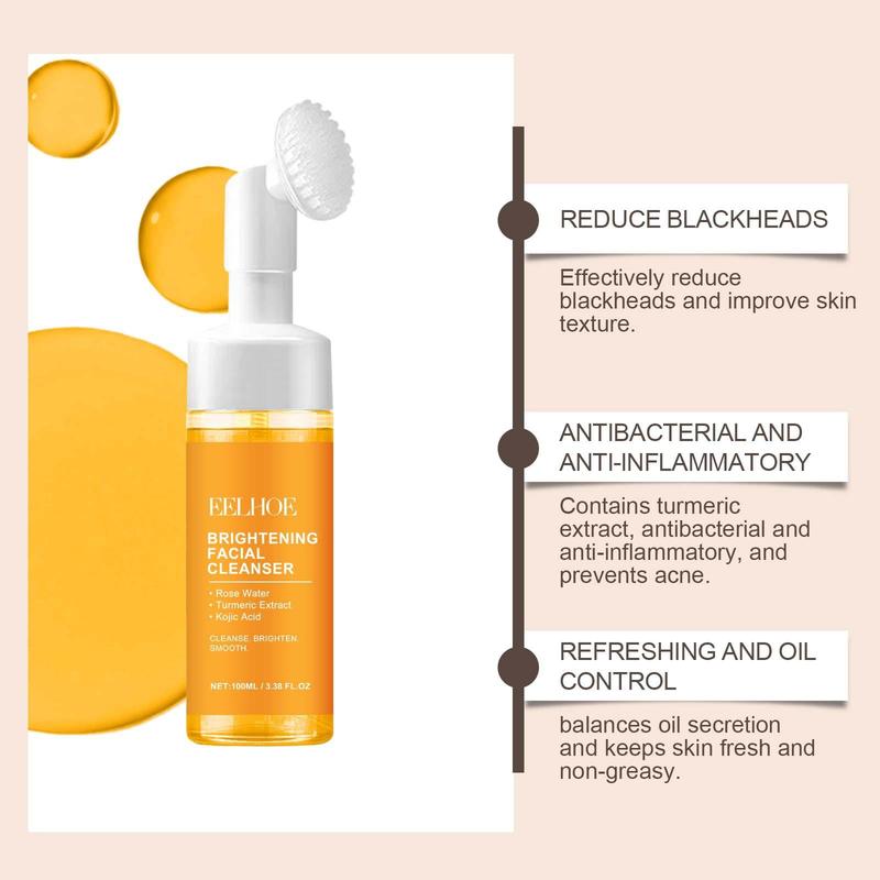 Turmeric Brightening Cleanser, Deep Cleansing Facial Wash, Moisturizing Facial Cleanser, Facial Skin Care Product for Women & Men