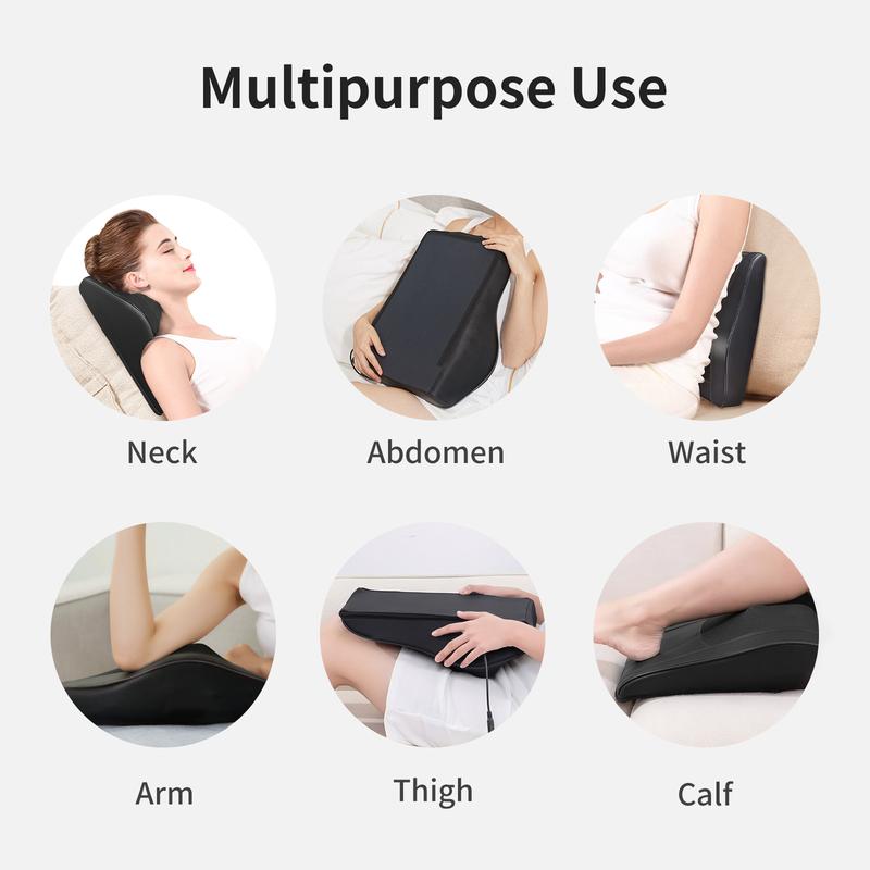 Boriwat Back Massager with Heat, Massagers for Neck and Back, 3D Kneading Massage Pillow for Back, Neck, Shoulder, Leg Pain Relief, Gifts for Father Day