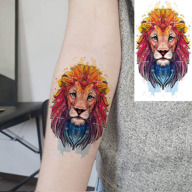 15pcs Watercolor Animal Pattern Temporary Tattoo Sticker, Fake Tattoo Stickers for Women & Men