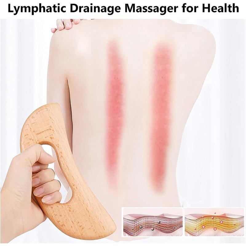 Wooden Manual Massage Tool, Double Ended Acupoint Relaxation Scraping Board, Handheld Massage Tool for Muscle Fatigue Relief, Christmas Gift