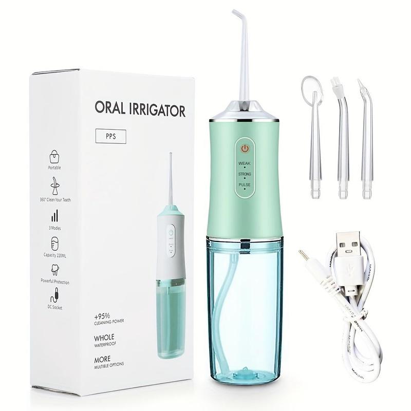 4 in 1 Electric Water Flosser for Deep Cleansing, 1 Count Portable Rechargeable Oral Irrigator for Home Travel, Water Irrigator Tooth Brush, Daily Oral Care Tool for Men & Women, Christmas Gift