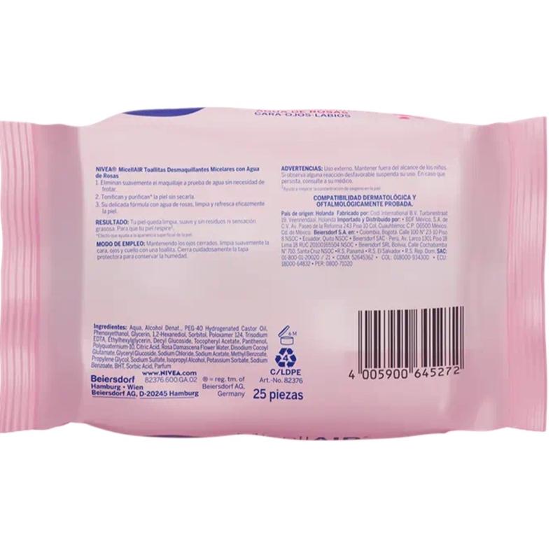 25-PIECE ROSE WATER MAKE-UP REMOVAL WIPES