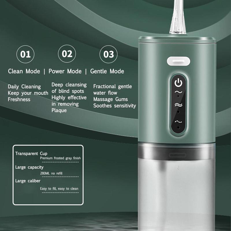 5 in 1 Oral Irrigator, 1 Set 4 Modes Deep Cleaning Oral Irrigator, Cordless Water Flosser, Handheld Electric Oral Irrigator for Home & Travel, Water Dental Flosser, Christmas, Fall, Ideal Winter Gift