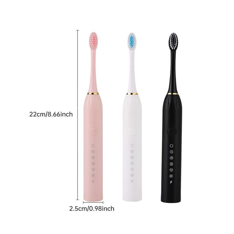 Electric Toothbrush Set, 1 Set Rechargeable Toothbrush & Replacement Brush Heads & USB Cable, Intelligent Deep Cleaning Toothbrushes for Adults, Gift for Christmas, Fall, Birthday Gifts, Winter Gift, Gift, Gender Neutral Hygiene Products, Christmas Gift