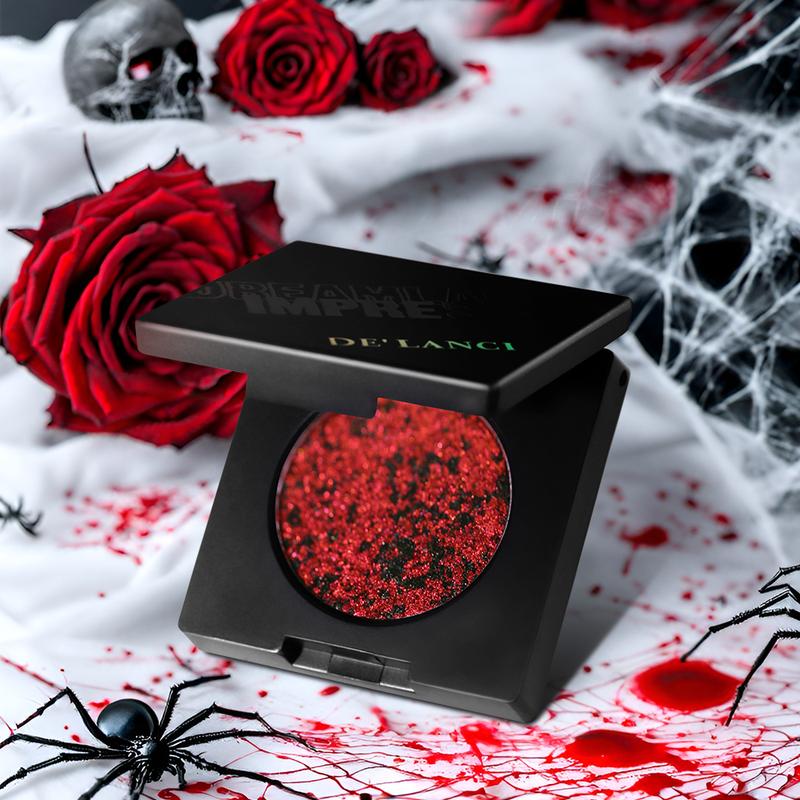 Delanci Black+Red+Gold Dreamland Duo Chrome Eyeshadow Palette Highly Pigmented Shades for Creative, Playable Makeup - Bold, Eye-Catching Looks for Makeup Enthusiasts