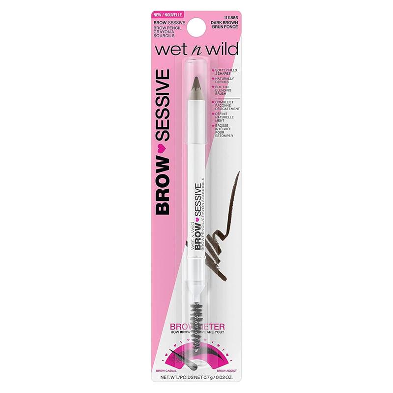 wet n wild Brow-Sessive Brow Pencil, Ultra-Precise Dual Ended Spoolie Brush for Perfect Buildable Blendable Shaping, Natural Lasting Shades for Every Brow, Cruelty-Free & Vegan