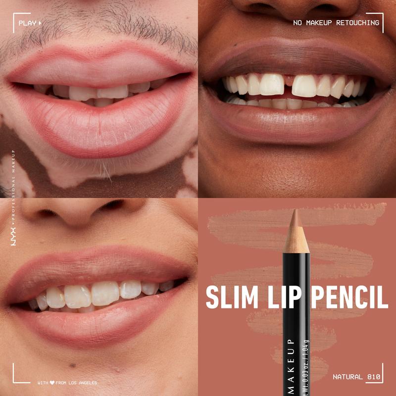 Slim Lip Pencil, Long-Lasting Creamy Lip Liner, NYX Professional Makeup