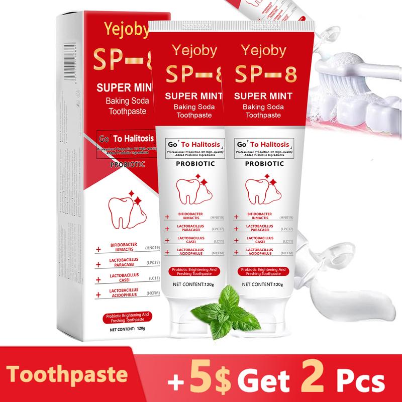 [+5$Get 2Pcs] SP-8 Triple Whitening Probiotic Whitening Toothpaste, Free of Fluoride, Hydroxyapatite, Anti plaque, Oral Health Management,sp-8,sp-6,sp8,sp6