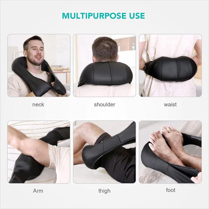 Neck and Shoulder Massager with heat,Electric Shiatsu Back Massager,Masgre Deep Tissue 3D kneading Massage Pillow for Shoulder,Leg,Body Muscle