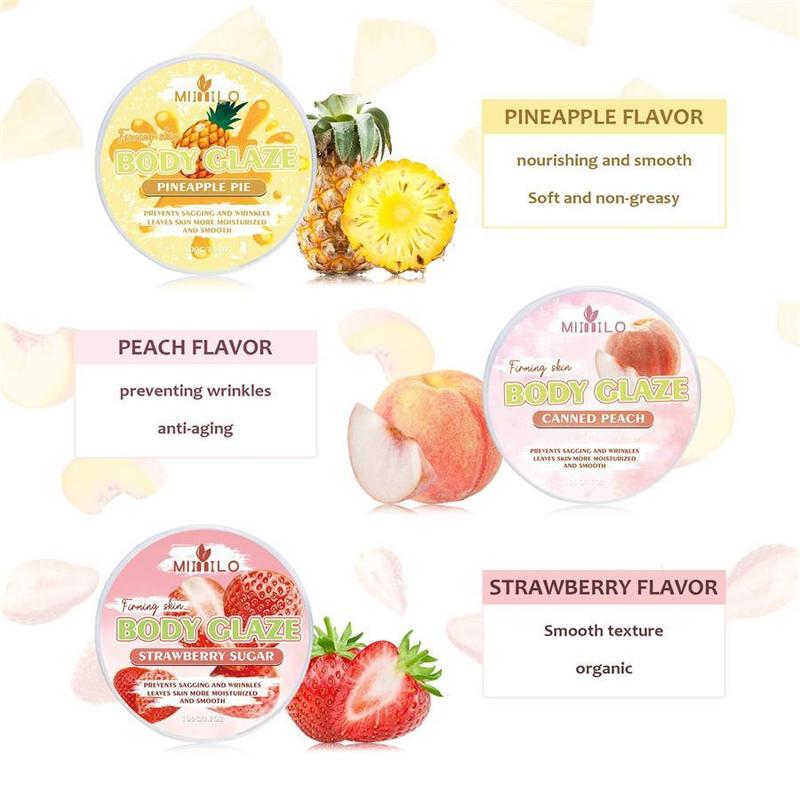 Strawberry Body Glaze, 1 Count Moisturizing Body Cream, Body Care Product for Women & Girls, Skin Care Product for Daily Use