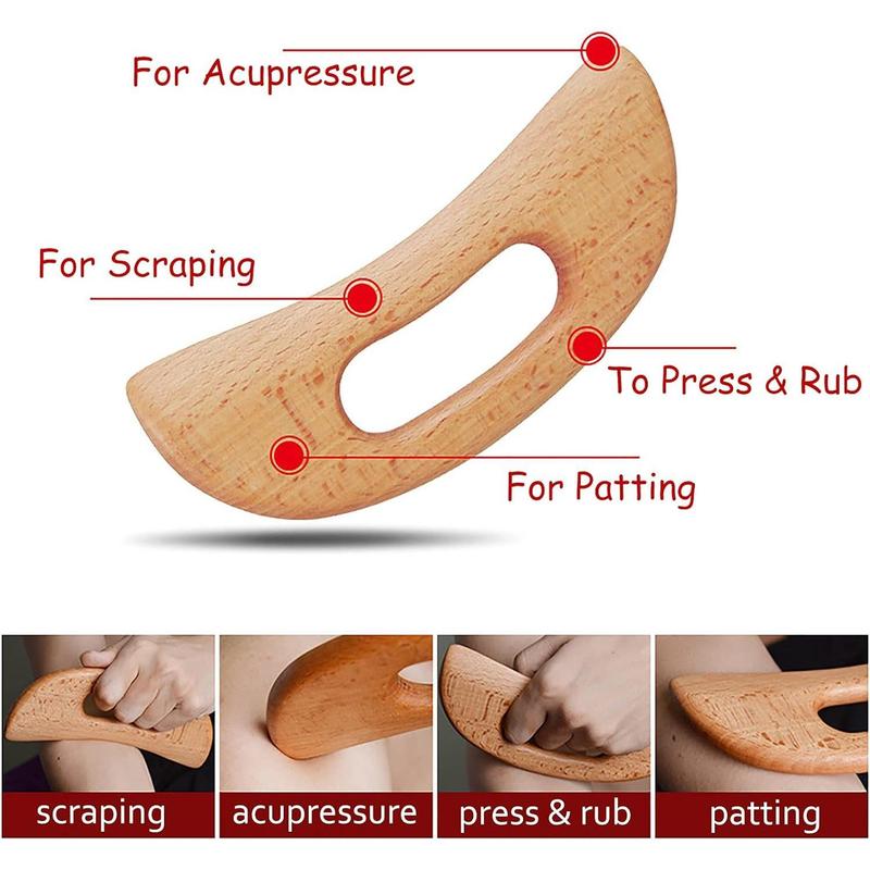 Wooden Manual Massage Tool, Double Ended Acupoint Relaxation Scraping Board, Handheld Massage Tool for Muscle Fatigue Relief, Christmas Gift