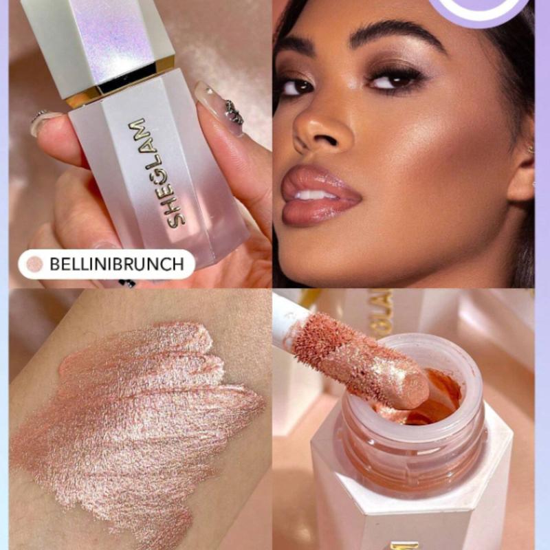 SHEGLAM Glow Bloom Liquid Highlighter in Tea Cake - Long-wear Waterproof Shimmer for a Dewy Finish