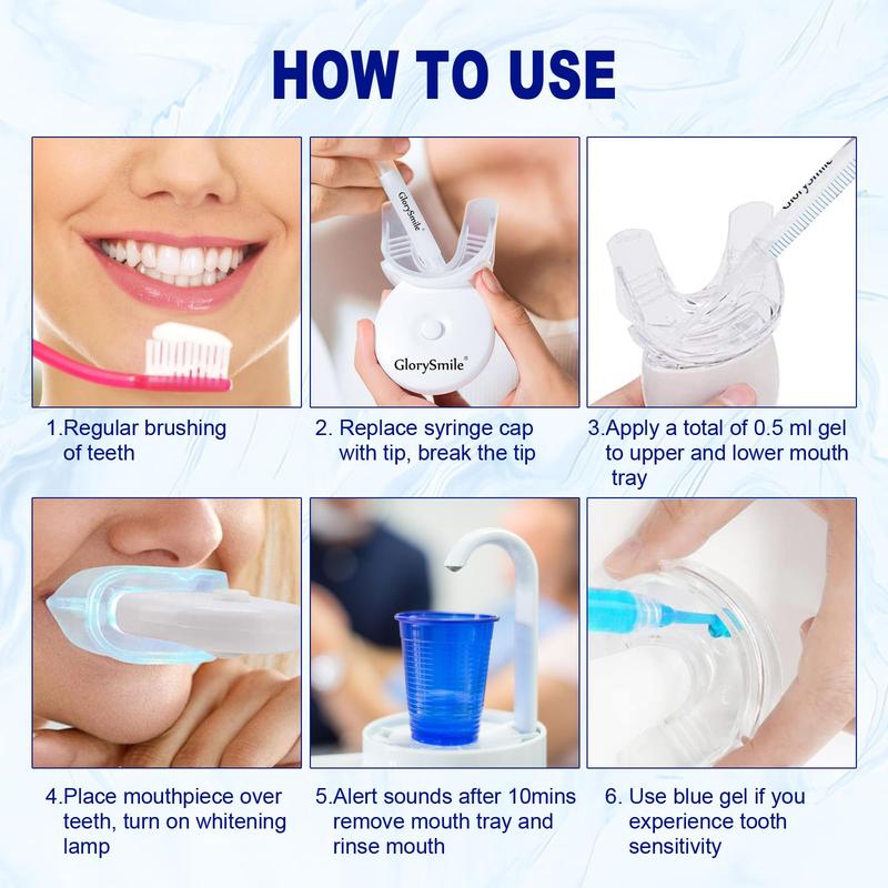 Teeth Whitening Kit,Teeth Whitening Light with 3 Carbamide Peroxide Teeth Whitening Gel for Sensitive Teeth, Non-Sensitive Fast Teeth Whitener, Enamel Safe and Effective, Gentle, Travel-Friendly, Easy to Use