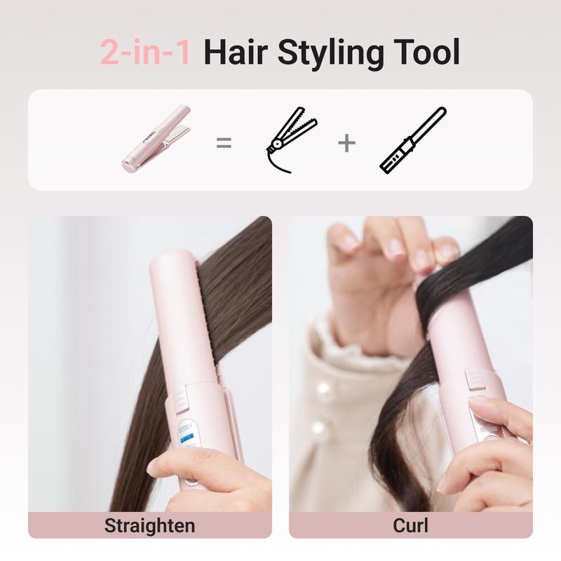 xCool StyleSwift 2-in-1 Cordless Hair Straightener and Curler Quick Safe A Gift for Her Comfort