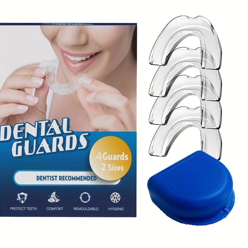 4PCS Transparent Anti-Grinding Mouth Guards for Night Teeth Grinding Protection