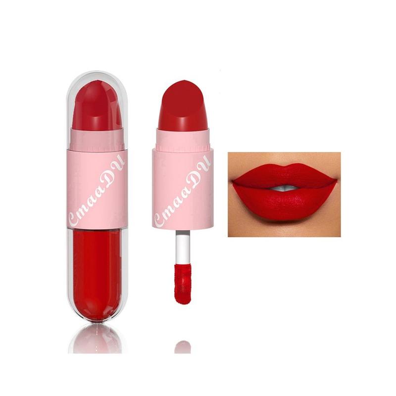 2 in 1 Matte Lipstick, Long Lasting Moisturizing Lip Gloss, Lip Makeup Tools for Girls and Women, Beauty & Personal Care, Cosmetic Beauty Gifts