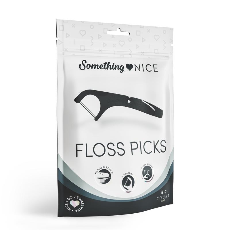 Floss Picks by Thebentist, with Twin Floss Strands, Mint Flavored, Xylitol Protection Boost, Tongue Scraper, and No-Poke Pick