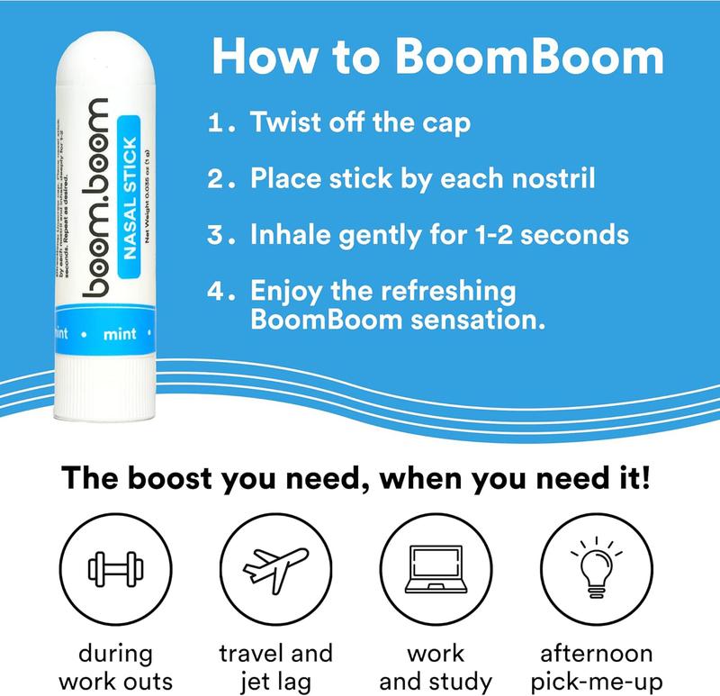 Nasal Stick inhalers (4 Pack) Boom  Powerful Essential Oil  Vapors | Boom Featured on Shark Tank | Breathe In Life Carrier & Essential Oils,for nic | sleepoom