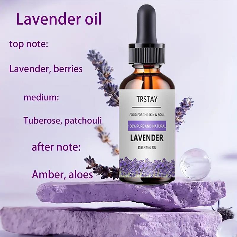 Natural Lavender Essential Oil, Long-lasting Fragrance Relaxing Essential Oil for Massage Shower, Nourishing Body Care Oil for Face, Neck, Hair