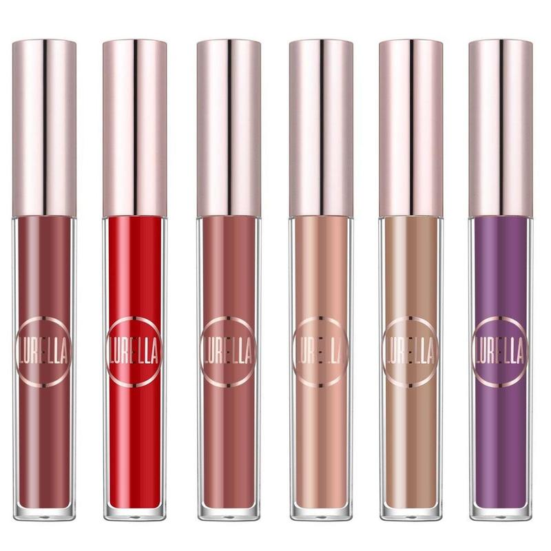 Lurella Cosmetics Long-Lasting Liquid Lipstick Set - 7 Full-Size Lipsticks in Vibrant Colors - Makeup Set