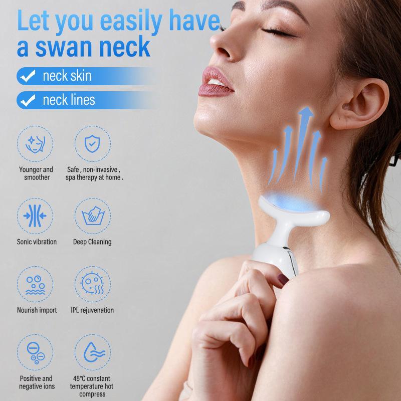 7 in 1 Neck Massager, Neck Massage Device, Face Neck Massager, Lifting and Firming Facial Beauty Instrument for Daily Skin Care Routine