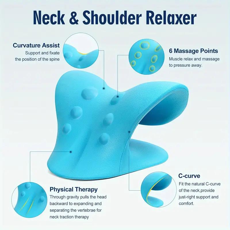 Neck & Shoulder Relaxer, 1 Count C-shapedCervical Traction Tool, Chiropractic Pillow,Manual Neck Massager