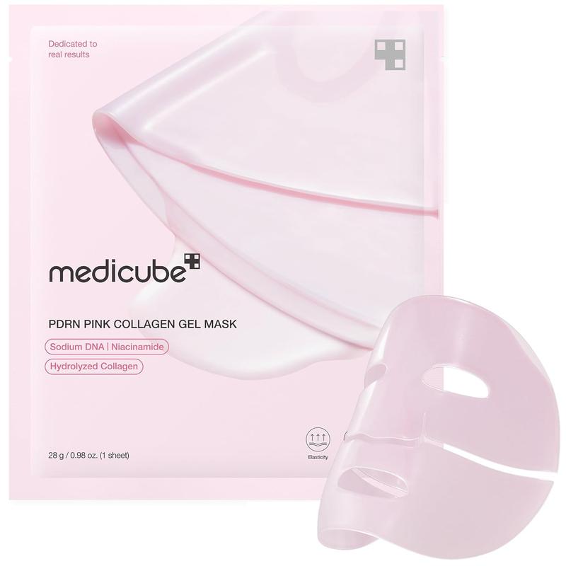 Medicube Salmon DNA PDRN Pink Collagen Jelly Gel Mask | Overnight Face Mask for Glass Glow Skin- Elasticity, Hydrating, Firming and Moisturizing | Korean Skincare, 28G, 4Ea Medicube