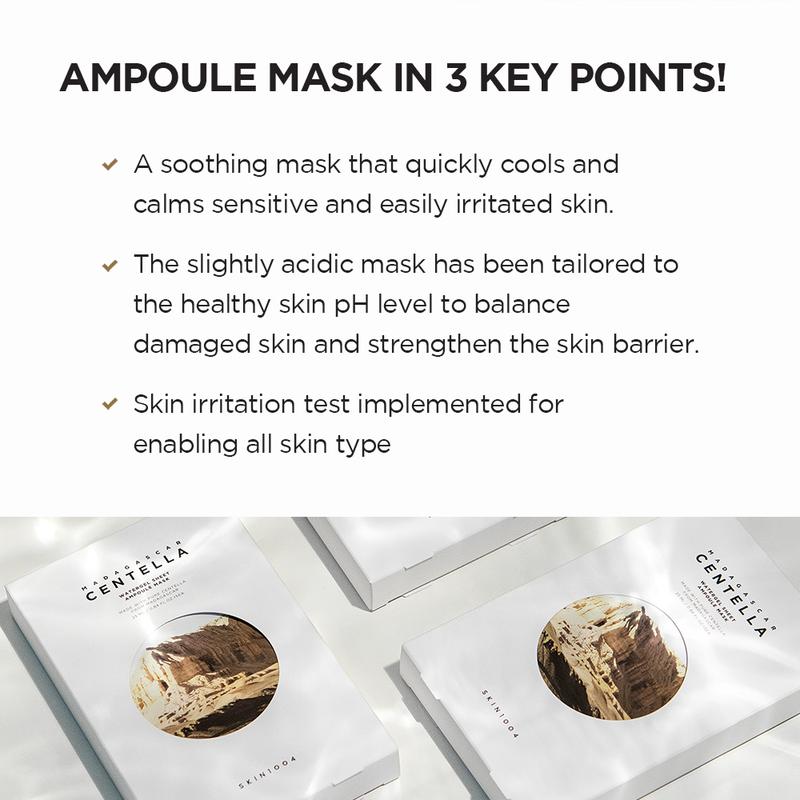 [SKIN1004 Official Shop] Madagascar Centella Watergel Sheet Ampoule Mask, 1box - 5ea, Fresh Corn Mint Oil Gel Type Sheet Triple Moisturizing Sebum Care Hydrating Moisture skin  1004