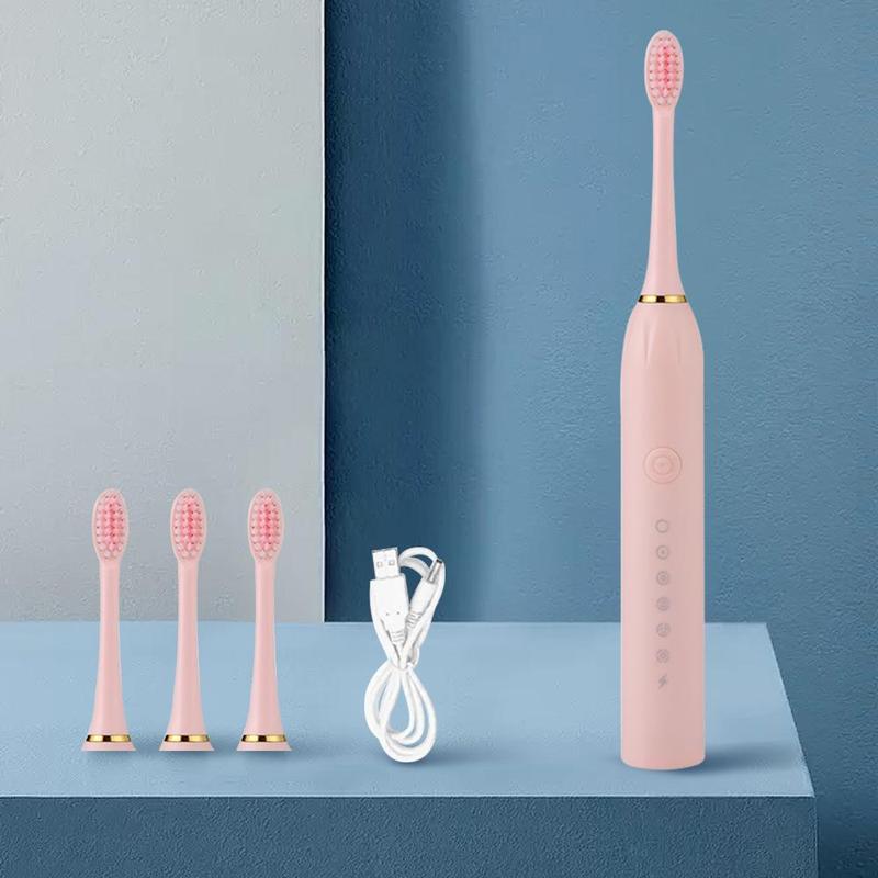 Electric Toothbrush Set, 1 Set Rechargeable Toothbrush & Replacement Brush Heads & USB Cable, Intelligent Deep Cleaning Toothbrushes for Adults, Gift for Christmas, Fall, Birthday Gifts, Winter Gift, Gift, Gender Neutral Hygiene Products, Christmas Gift