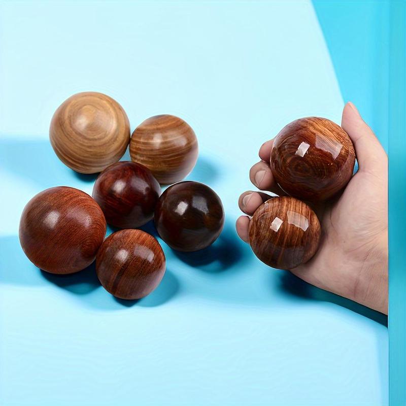 Wooden Health Ball, 1 Pair Hand Exercise Stress Ball, Hand Massage Ball For Muscle Relaxation