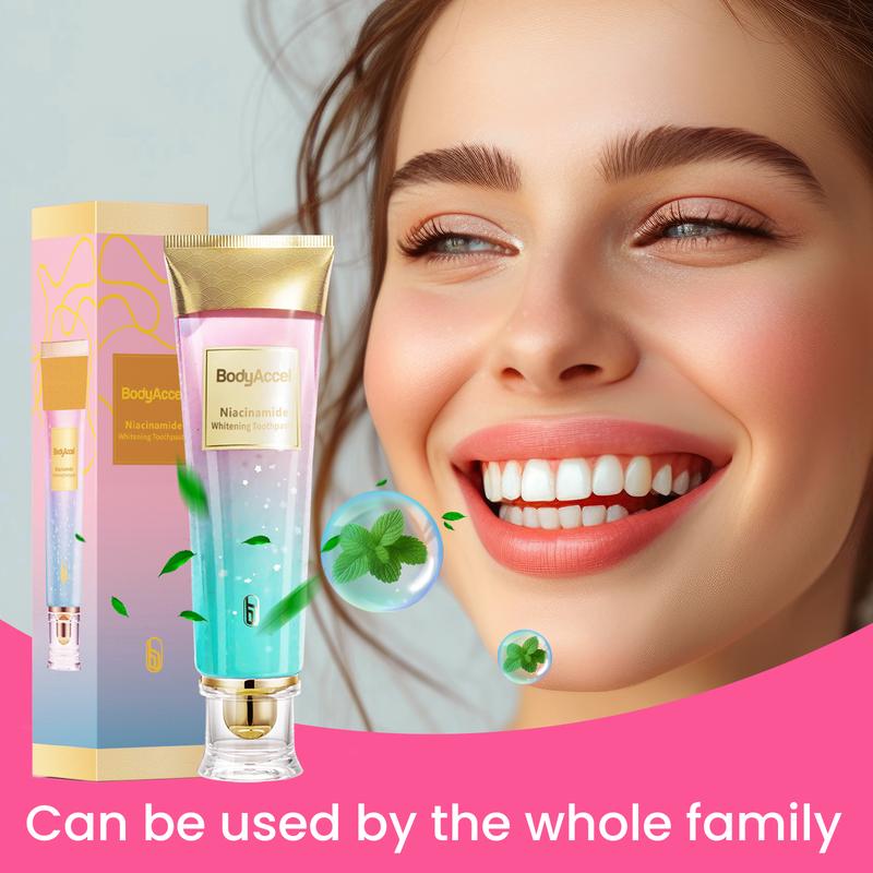 BodyAccel Triple Whitening Niacinamide Toothpaste – Brighten Your Smile with Enhanced Whitening Formula-j